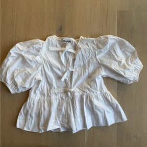 Ganni Crisp White Sleeveless Top